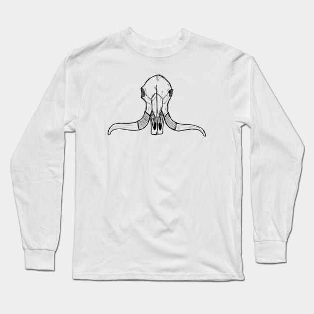 Creature Skull Long Sleeve T-Shirt by StephenMakesStuff